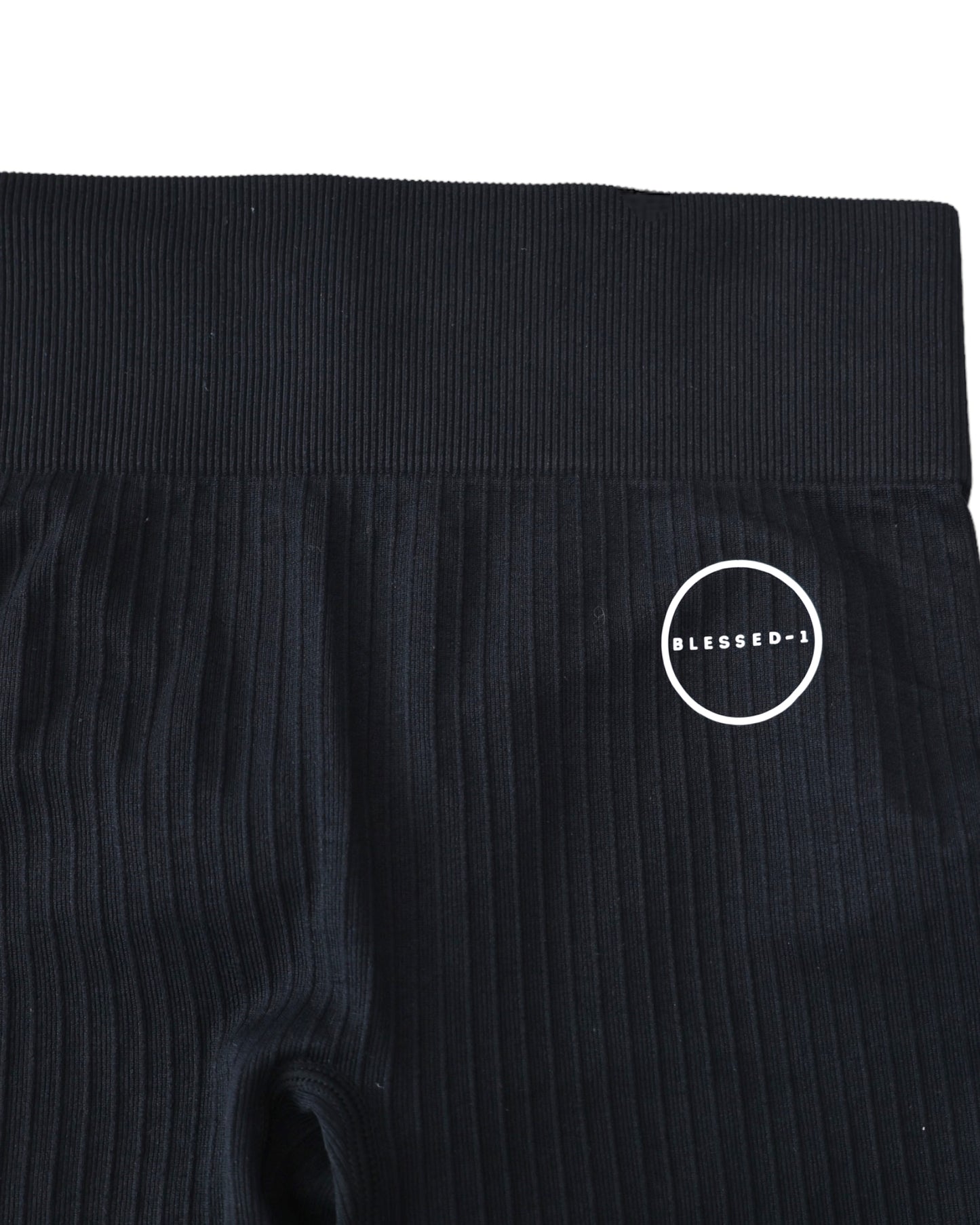 Seamless Ribbed Scrunch Leggings - Black
