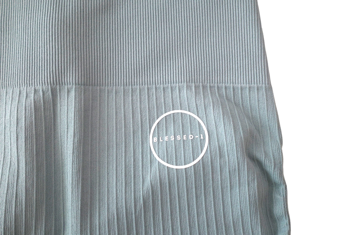 Seamless Ribbed Scrunch Leggings - BlueGrey