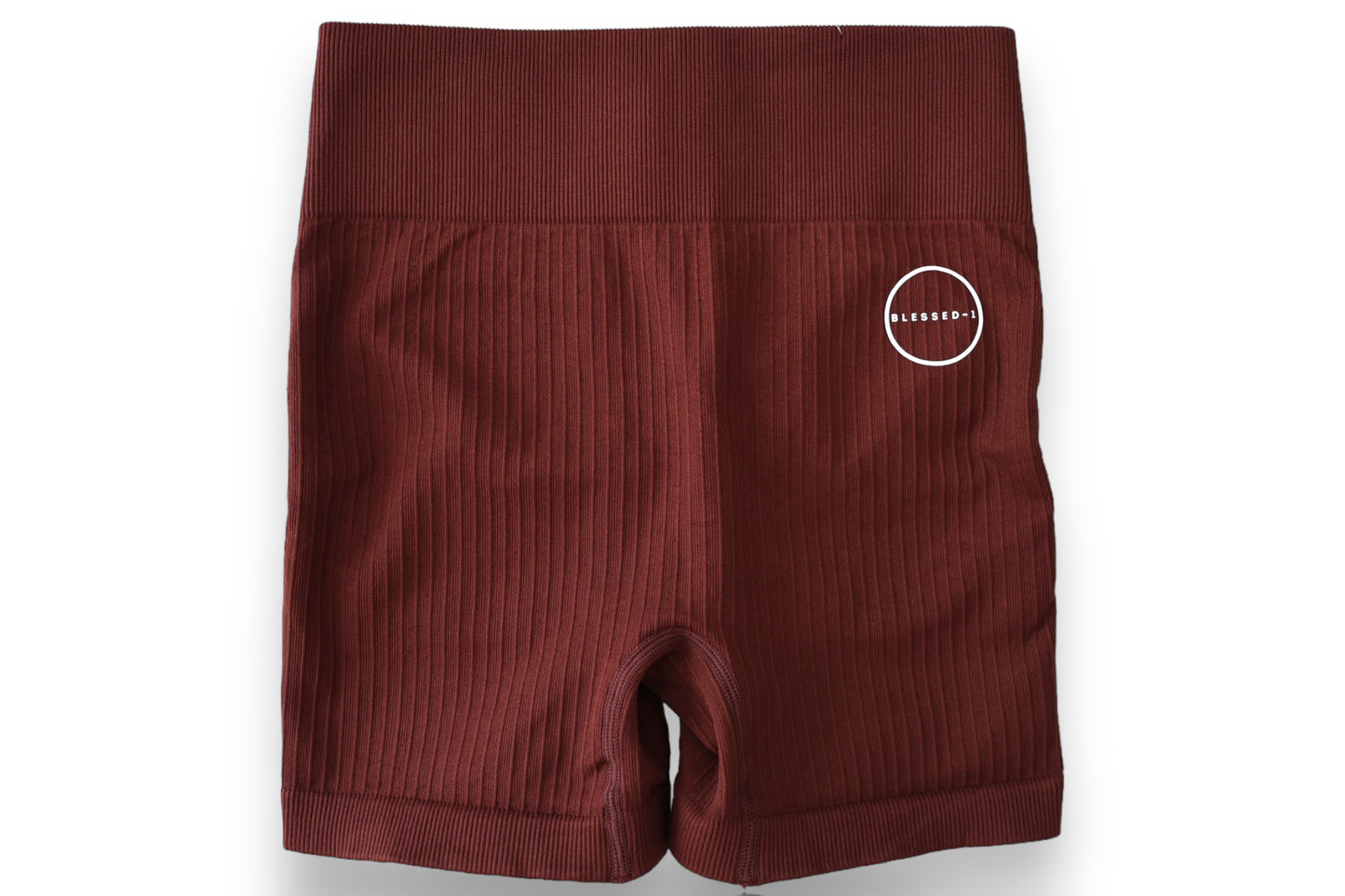 Seamless Ribbed Scrunch Shorts- Brown