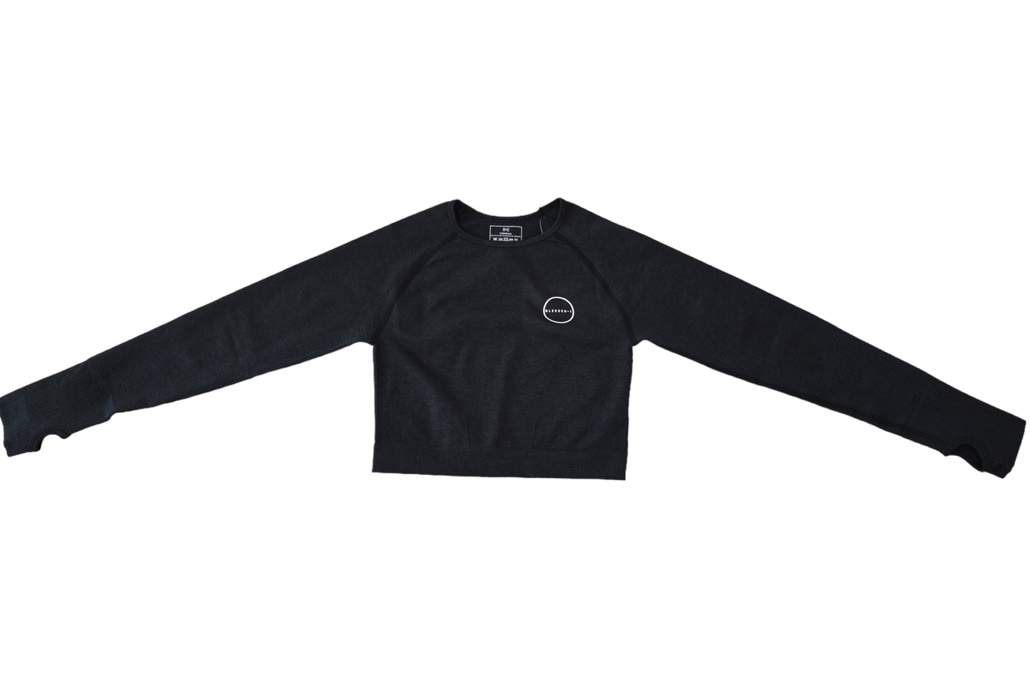 Contour Long Sleeve Crop Top - Black