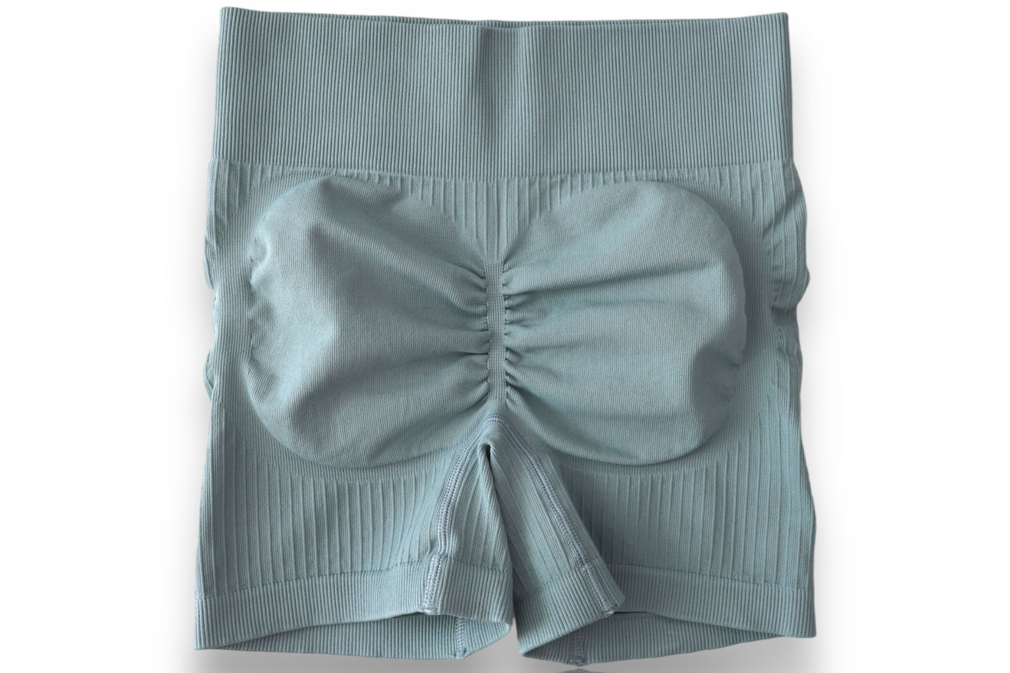 Seamless Ribbed Scrunch Shorts - BlueGrey