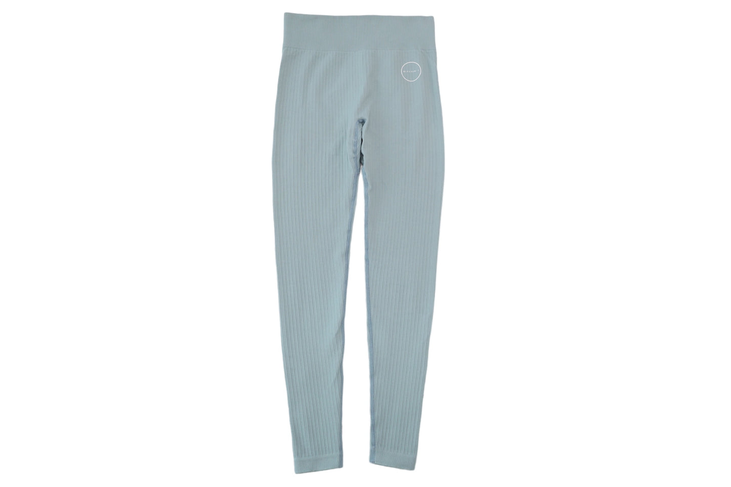 Seamless Ribbed Scrunch Leggings - BlueGrey