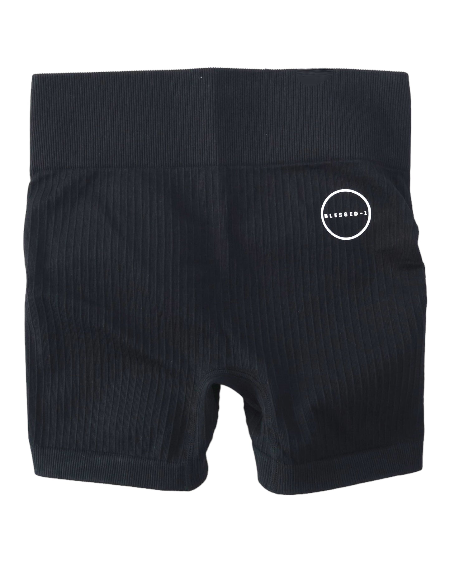 Seamless Ribbed Scrunch Shorts - Black