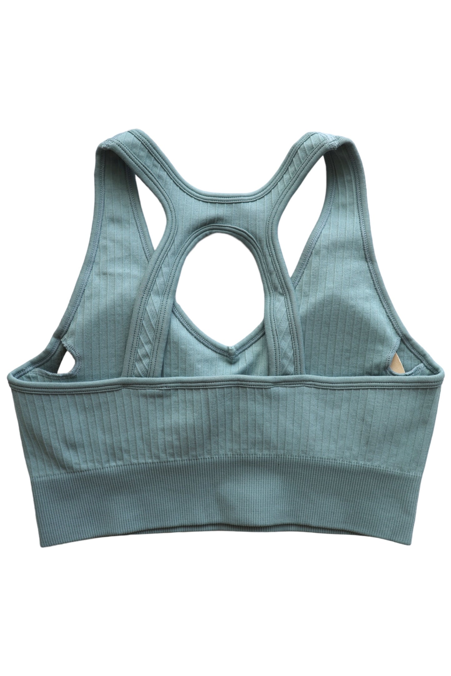 Seamless Ribbed Sports Bra - Bluegrey