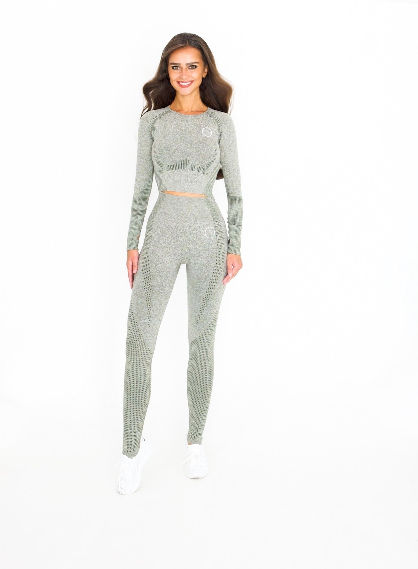 Contour Long Sleeve Crop Top - Army Green