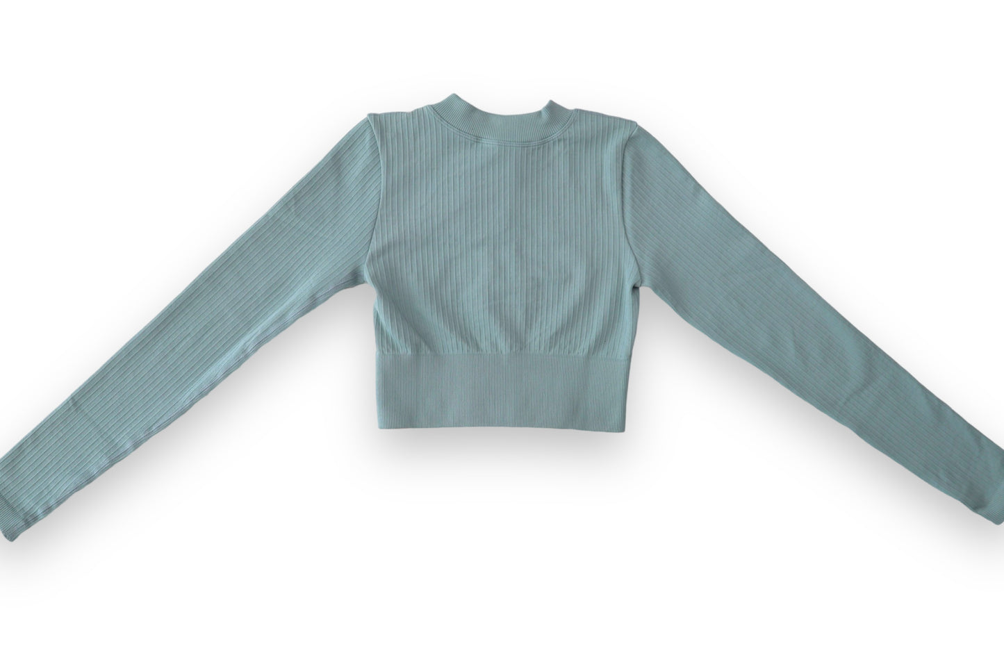 Seamless Ribbed Cropped Long Sleeve - BlueGrey