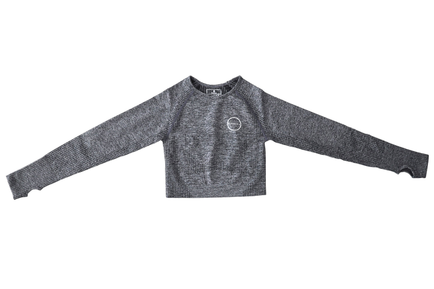 Contour Long Sleeve Crop Top - Dark Grey