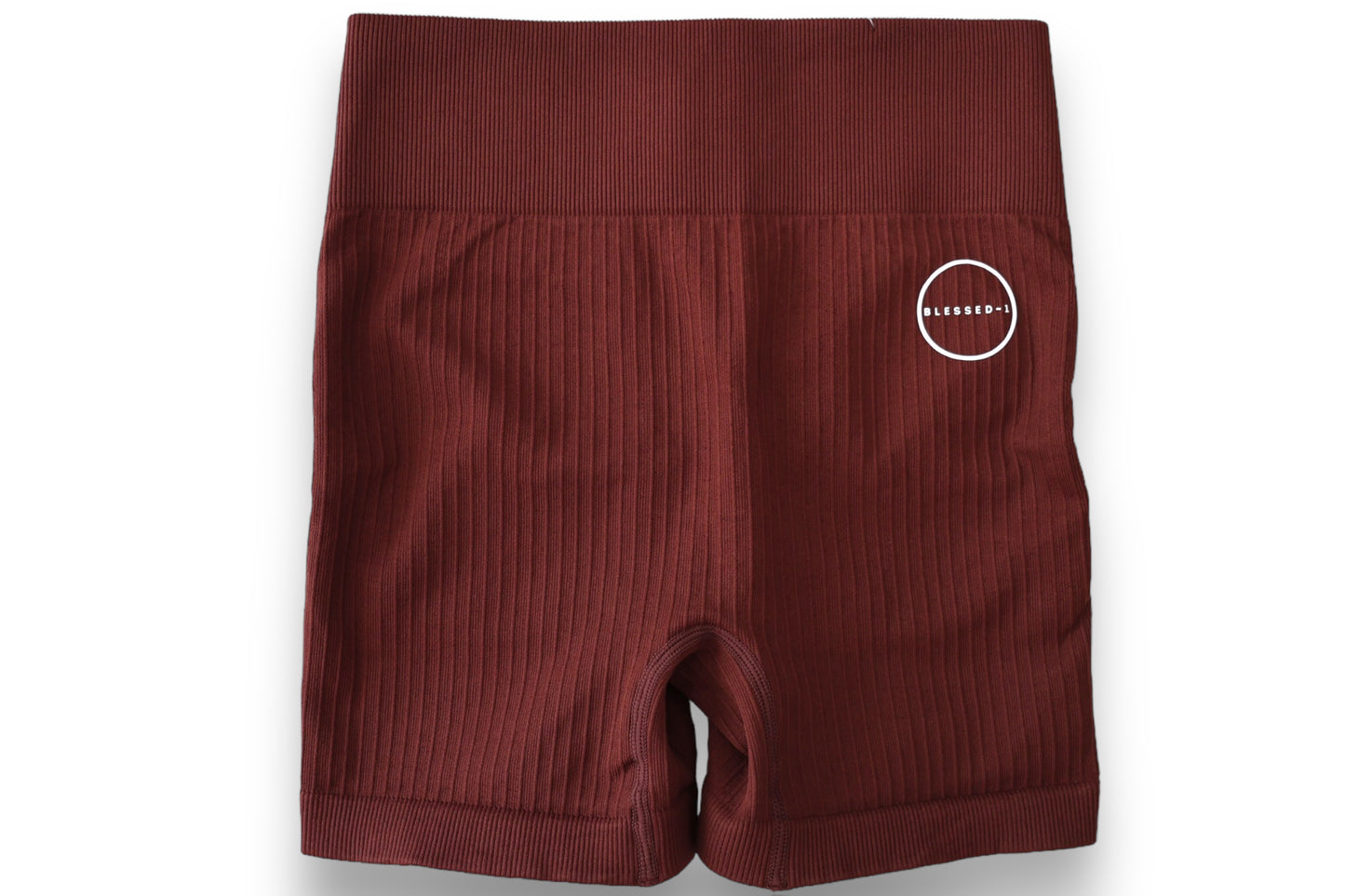 Seamless Ribbed Scrunch Shorts- Brown