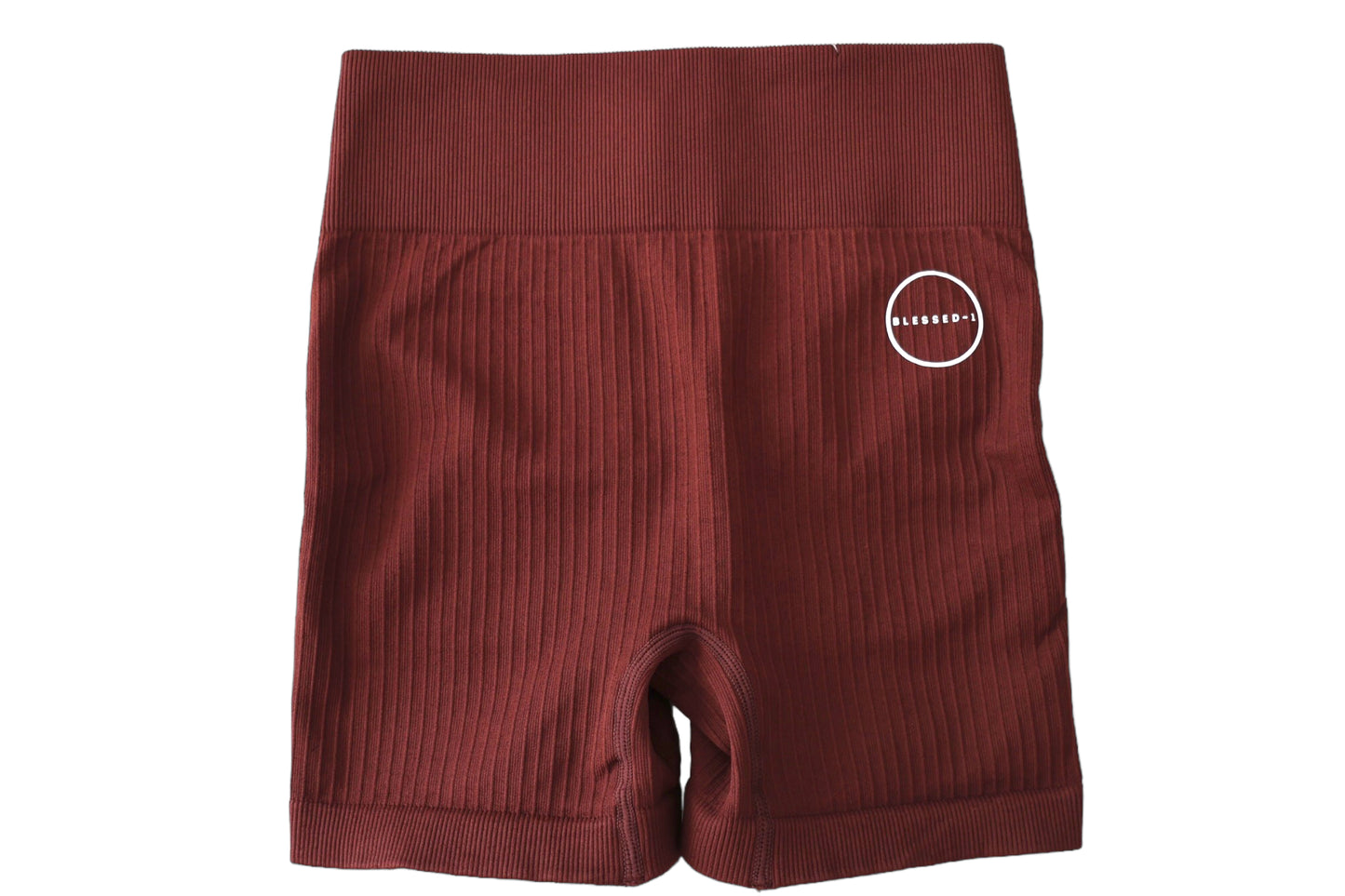 Seamless Ribbed Scrunch Shorts- Brown