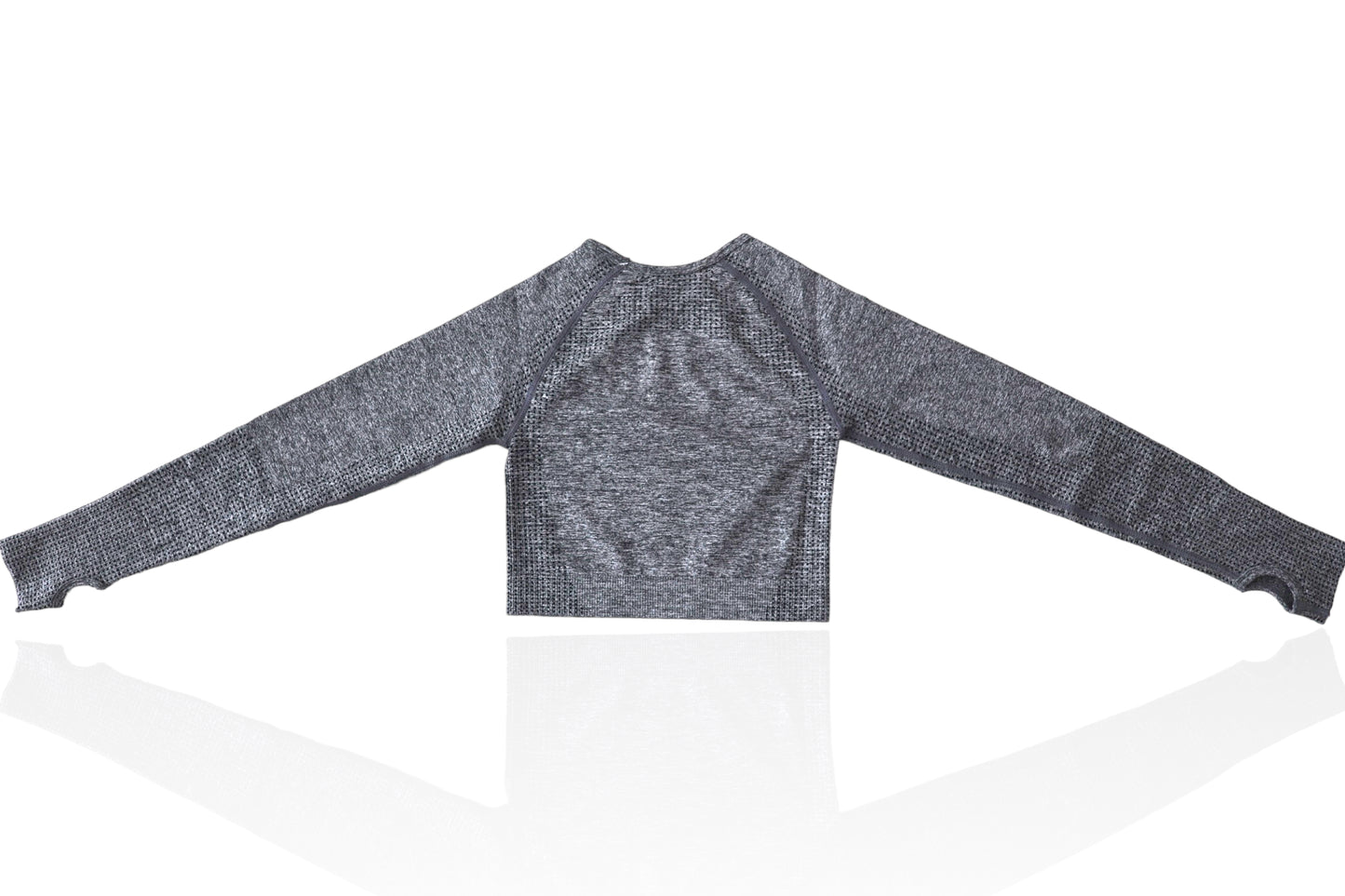 Contour Long Sleeve Crop Top - Dark Grey