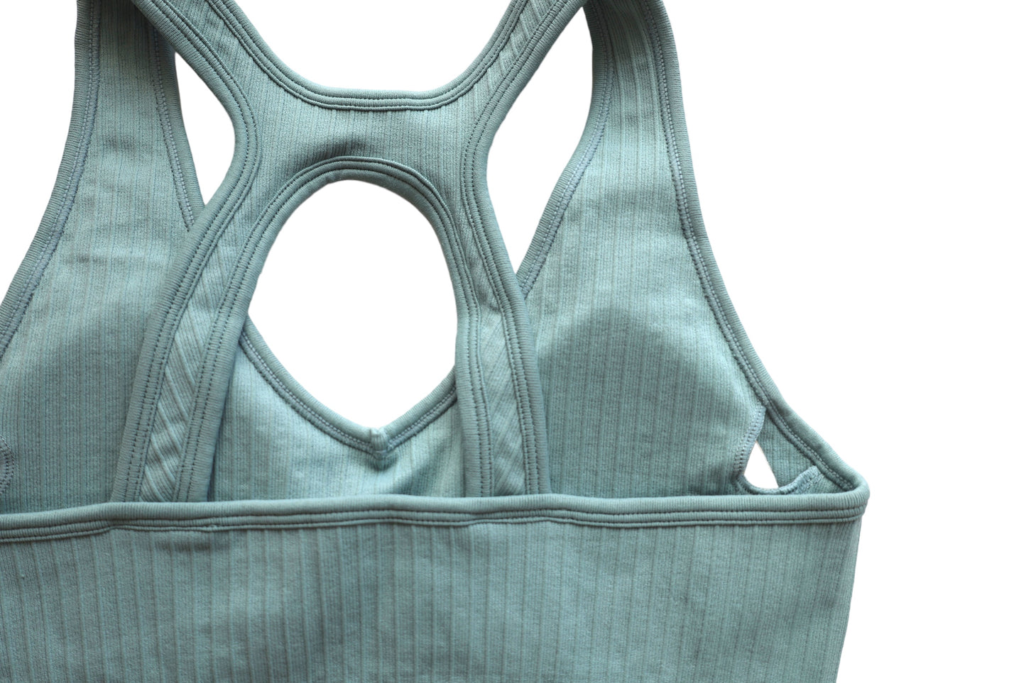 Seamless Ribbed Sports Bra - Bluegrey