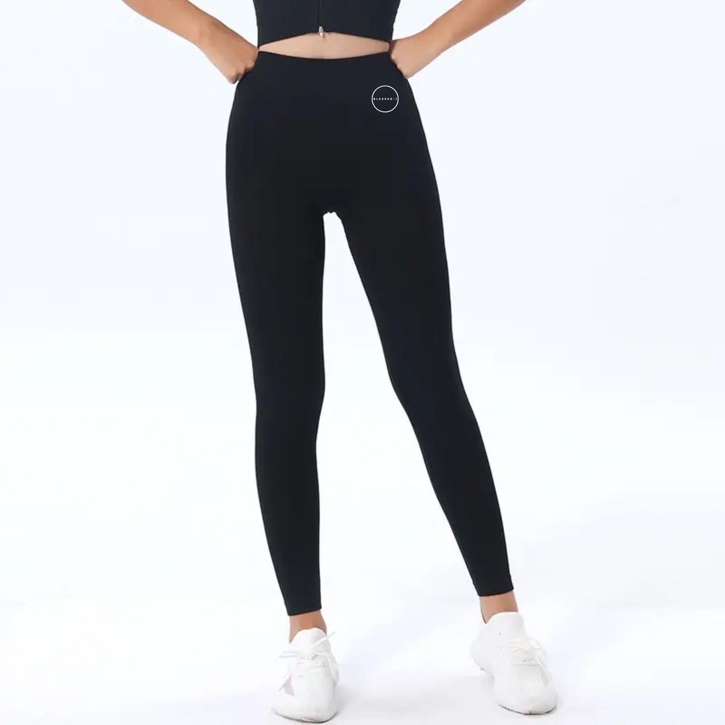 Seamless Ribbed Scrunch Leggings - Black